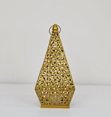 Moroccan Pyramid Styled Gold Lanterns with LED