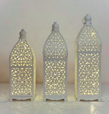 Moroccan Style White Lanterns with LED