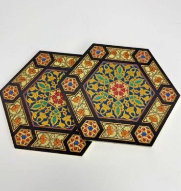 Set of 6 Moroccan Inspired Wooden Coasters