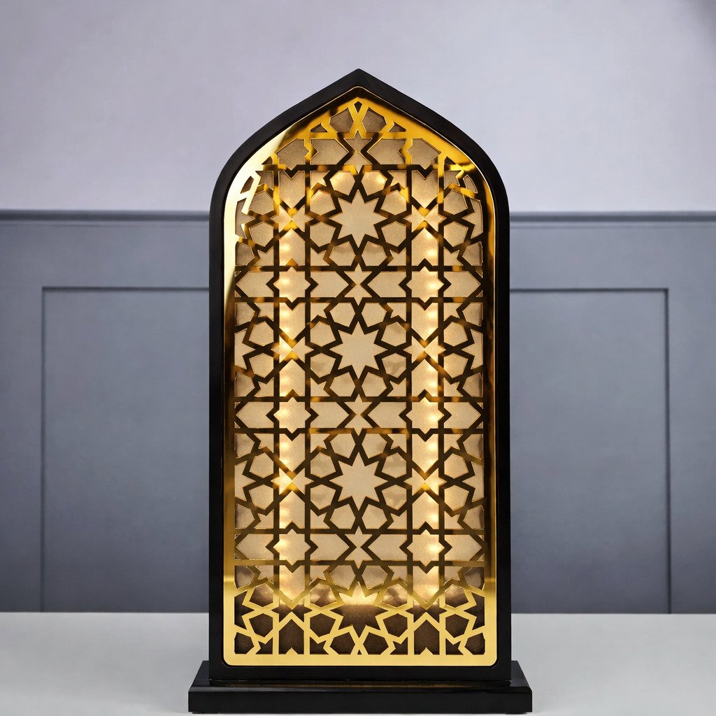 Black with Gold Acrylic Light up Arch