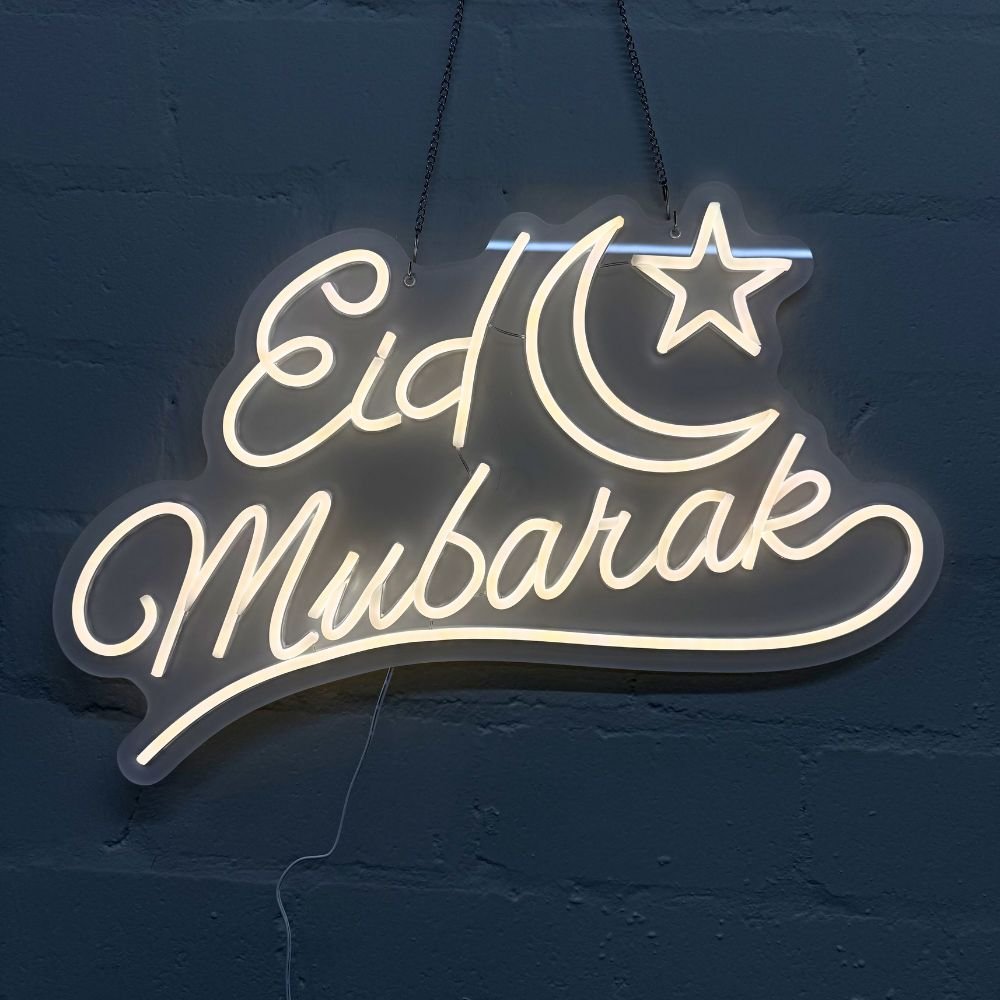Eid Mubarak LED Neon Sign – Warm White