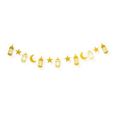 Gold Ramadan Eid Lantern Banner