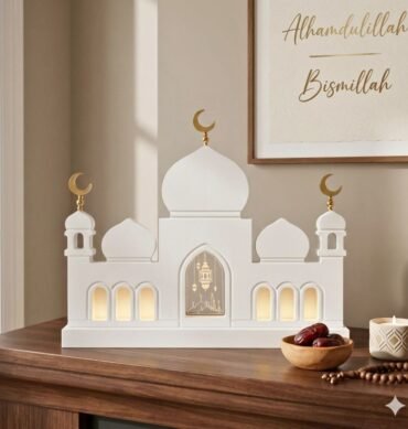 White Wooden Mosque with LED