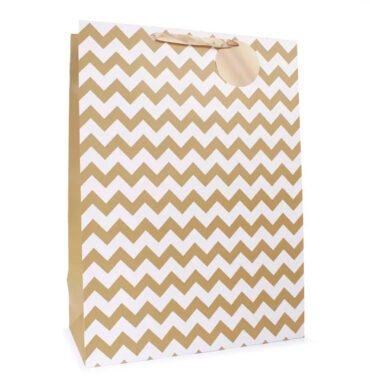 Extra Large Gold Zigzag Gift Bags - Pack of 2