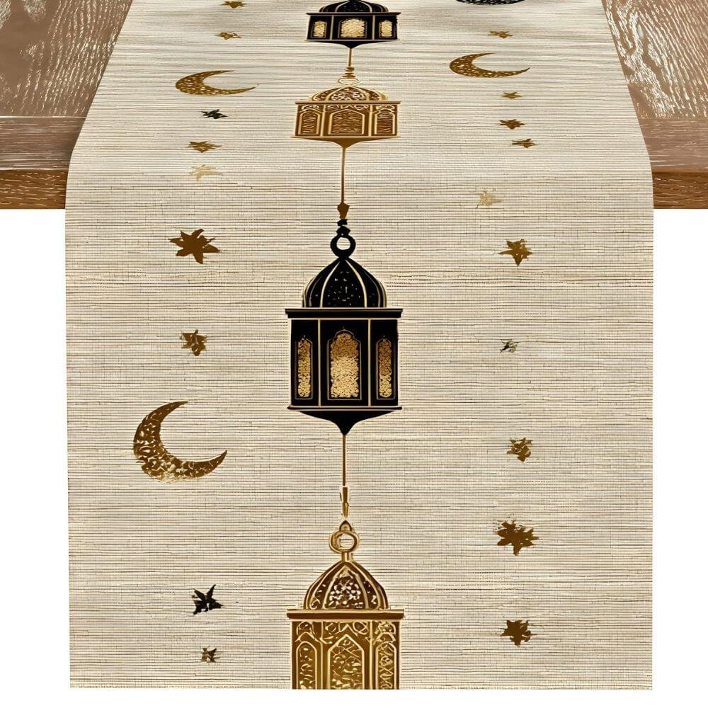 Ramadan Eid Table Runner - Beige