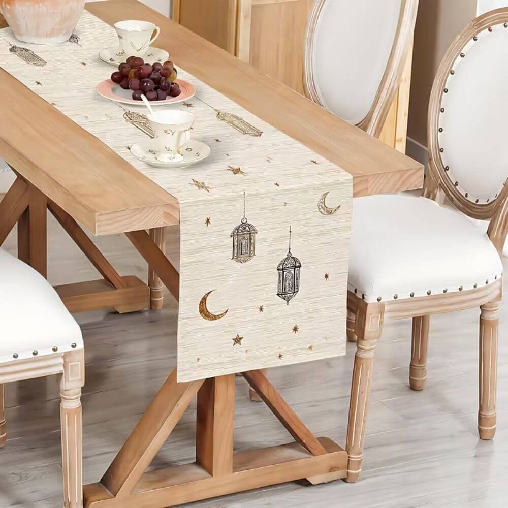 Ramadan Eid Table Runner - Beige - Image 3