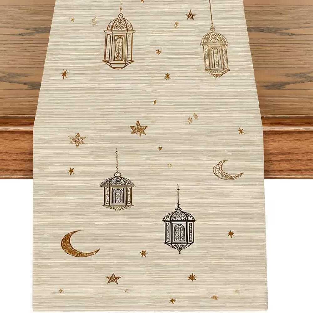 Ramadan Eid Table Runner - Beige - Image 4