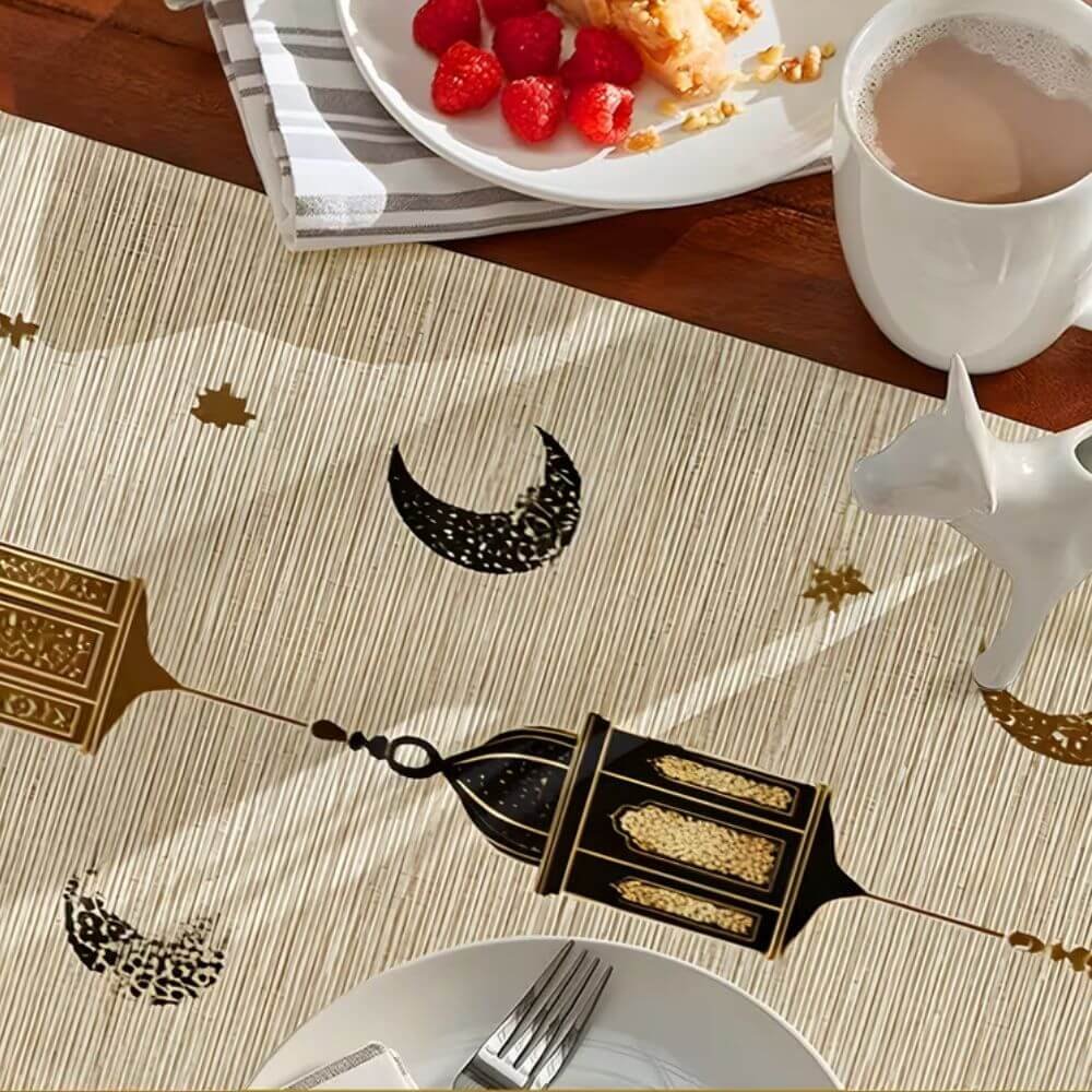 Ramadan Eid Table Runner - Beige - Image 2