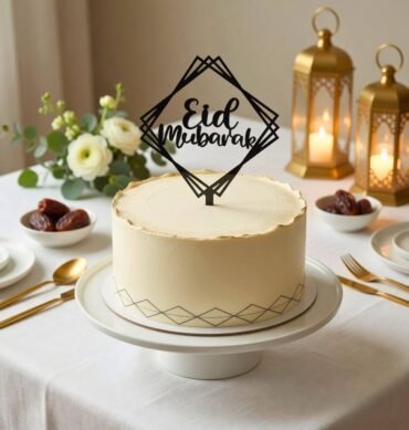 Acrylic Eid Mubarak Cake Topper - Black