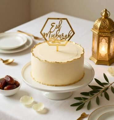Acrylic Eid Mubarak Cake Topper - Gold